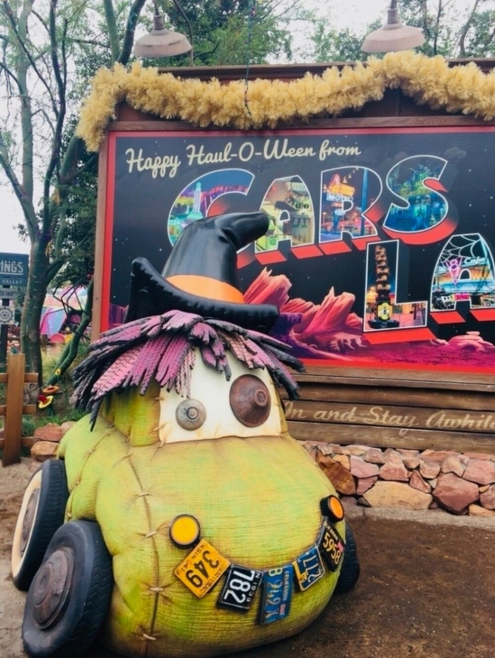 Disneyland Parks Green Witch Plush Toy Car with Purple Hair Halloween Edition